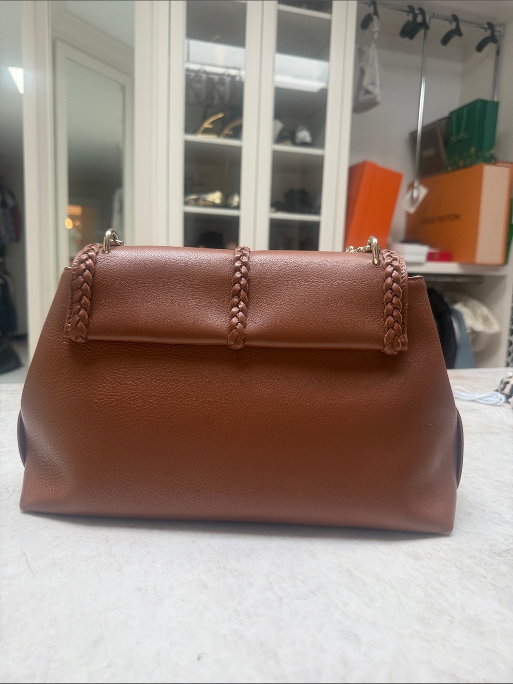 Chloé Penelope Medium Caramel Brown Leather Shoulder Crossbody Bag - Picture 2 of 7